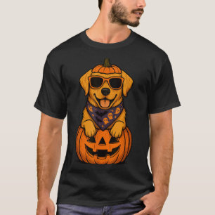 T-shirt Citrouille d'Halloween de Labrador Retriever jaune