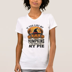 T-shirt Citrouille d'Halloween drôle citation de tarte vin