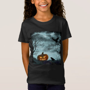 T-Shirt Citrouille d'Halloween et corbeau