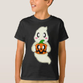 T-shirt Citrouille d'Halloween fantôme (Devant)