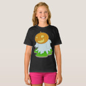 T-shirt Citrouille d'Halloween fantôme (Devant entier)
