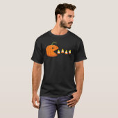 T-shirt Citrouille d'Halloween mangeant des bonbons de maï (Devant entier)