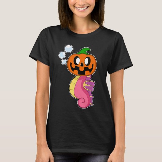 T-shirt Citrouille d'Halloween Seahorse (Devant)