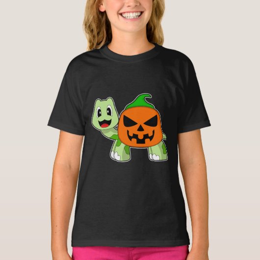 T-shirt Citrouille d'Halloween tortue (Devant)