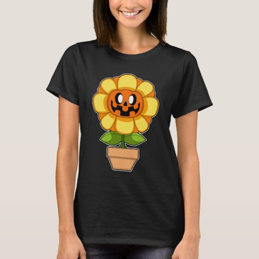 T-shirt Citrouille d'Halloween tournesol (Devant)