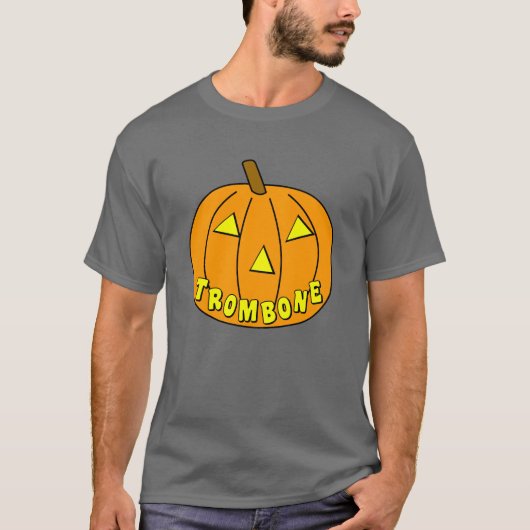 T-shirt Citrouille d'Halloween Trombone (Devant)