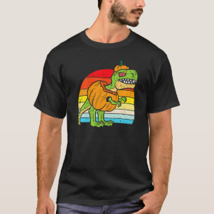 T-shirt Citrouille Dinosaur Retro Toddler Boys Halloween B