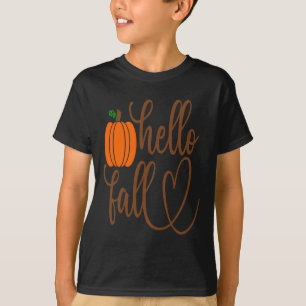 T-shirt citrouille drôle visage Halloween Bonjour Automne