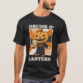 T-shirt Citrouille Drunk O' Lantern Boivers de bière Hallo (Devant)