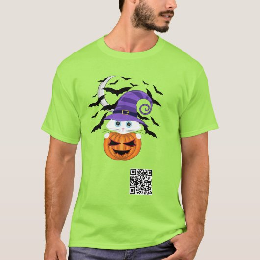 T-shirt Citrouille effrayant avec un Casquette Kitty et so (Devant)