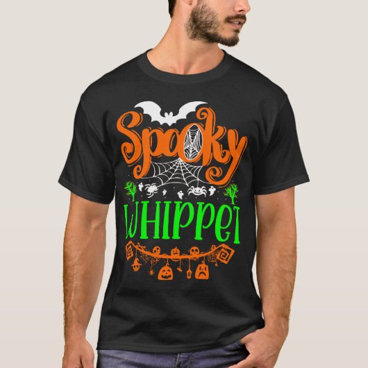 T-shirt Citrouille éffrayant Boo Halloween Whippet Giftide (Devant)