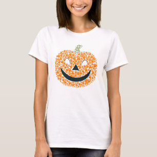 T-shirt Citrouille éffrayant Empreinte de patte de chat de