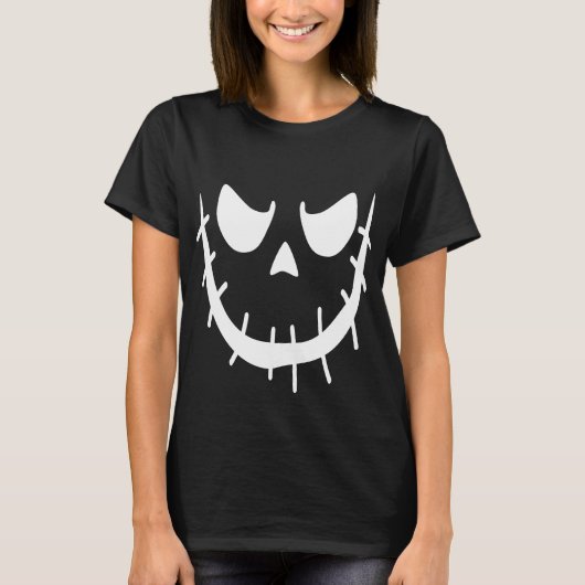 T-shirt Citrouille Éffrayant Fun Déplaisant Jack-o'-lanter (Devant)