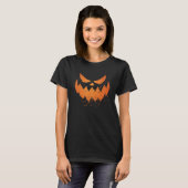 T-shirt Citrouille effrayant Jack-o'-lantern Face Hallowee (Devant entier)