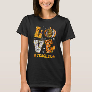 T-shirt Citrouille éffrayant Love Halloween Enseignant Ens