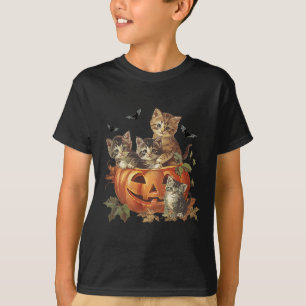 T-shirt Citrouille éffrayant Vintage 90s Cat Retro Hallowe