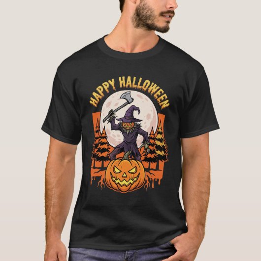 T-shirt Citrouille effrayante pour Halloween Vector (Devant)