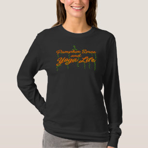 T-shirt Citrouille épice et yoga vie orange et vert