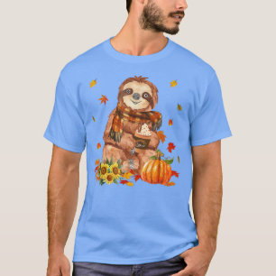 T-shirt Citrouille épice mignonne bébé Sloth Automne Thank