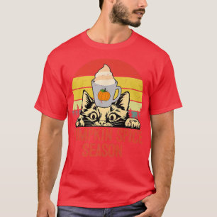 T-shirt Citrouille épice saison mignonne automne chat mama