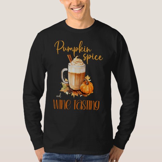 T-shirt Citrouille Épice & Vin Dégustation mignonne automn (Devant)