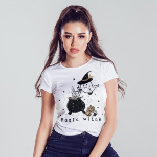 T-shirt Citrouille et fantôme de la sorcière de base