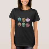 T-shirt Citrouille Face Halloween Décontracté pour Office  (Devant)