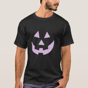 T-shirt Citrouille Face Purple Jack-o'-lantern Halloween F