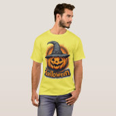 T-shirt Citrouille fantomatique Jack-O'-Lantern (Devant entier)