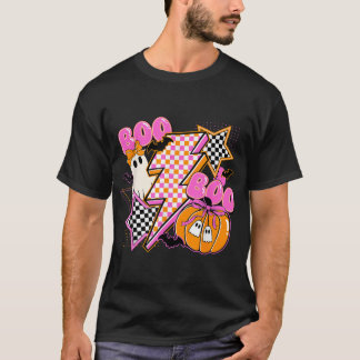 T-shirt Citrouille fantôme de Boo Halloween à carreaux eff