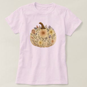 T-shirt Citrouille floral