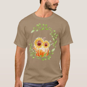 T-shirt Citrouille floral automne