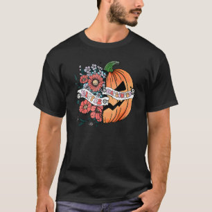T-shirt Citrouille Florale 60s 70s Halloween Groovy Hippie