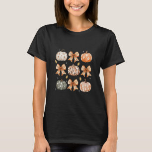 T-shirt Citrouille florale à ruban coquette Thanksgiving r