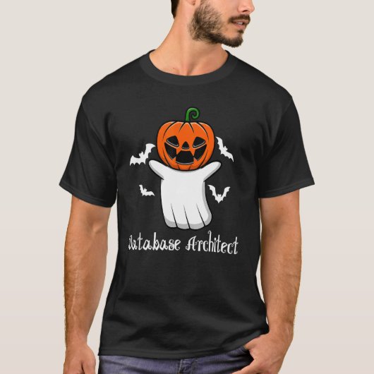 T-shirt Citrouille Ghost Database Architect Db Halloween (Devant)