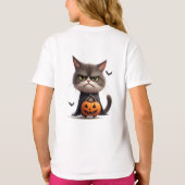 T-shirt Citrouille Grincheuse Sorcière Chat Thème Hallowee (Dos)