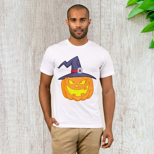 T-shirt Citrouille Halloween avec un Casquette sorcier Men