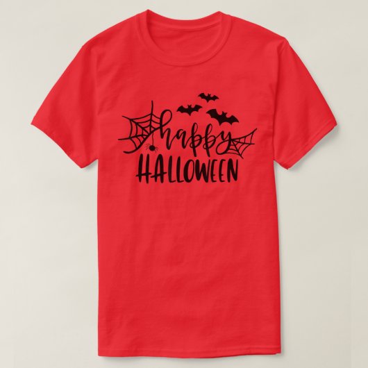 T-shirt Citrouille Happy Halloween Bat Party (Design devant)