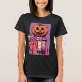T-shirt Citrouille Head Café Pastel Goth Halloween (Devant)