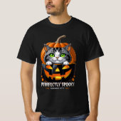 T-shirt Citrouille Head Kitty Halloween Éffrayant à (Devant)