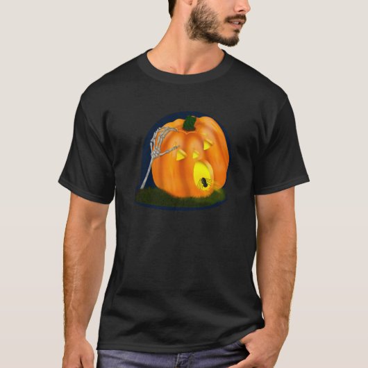 T-shirt Citrouille idiot effrayé (Devant)