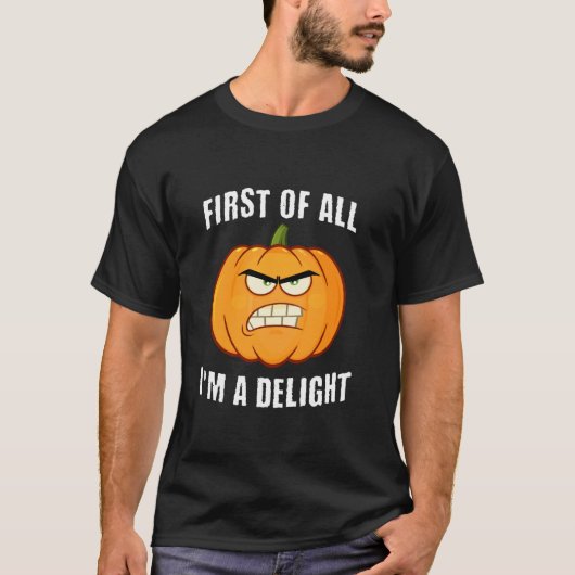 T-shirt Citrouille JACK-O'-LANTERN en colère D'ABORD JE SU (Devant)