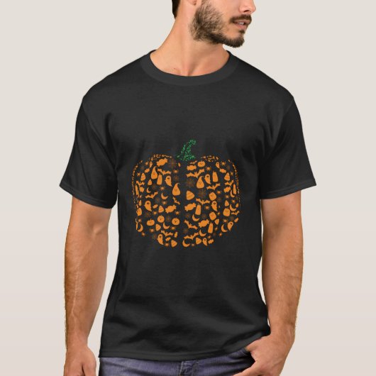 T-shirt Citrouille Jack-O-Lantern Image Cloud Halloween (Devant)
