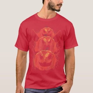 T-shirt Citrouille Jack-o'-lantern Scary Citrouille Face H
