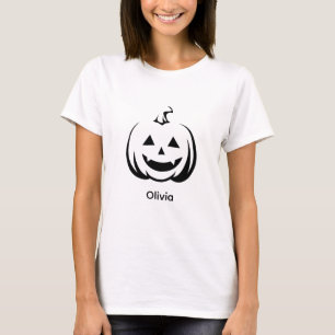 T-shirt Citrouille Jack-o-lanterne face Halloween femmes