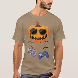 T-shirt Citrouille JackOLantern contrôleur de jeu vidéo Ha