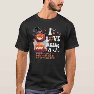 T-shirt Citrouille J'Aime Être Une Halloween Nonna
