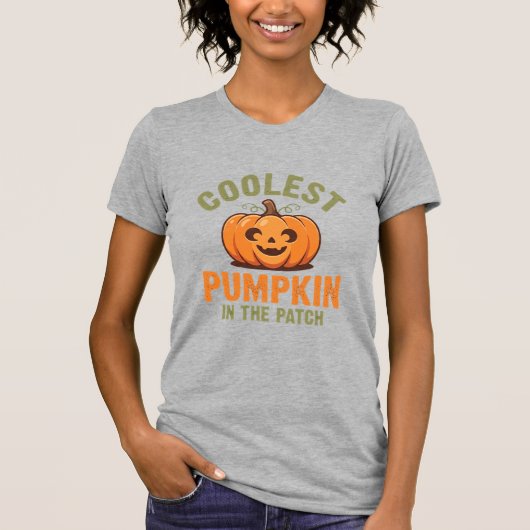 T-shirt Citrouille la plus cool du patch Design Halloween (Devant)