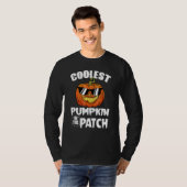 T-shirt Citrouille la plus cool du patch Halloween garçons (Devant entier)
