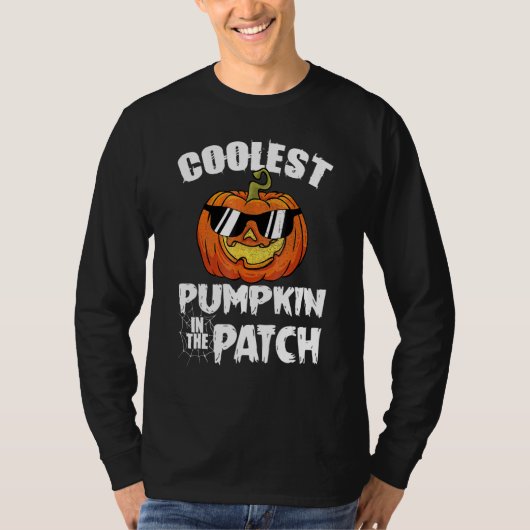 T-shirt Citrouille la plus cool du patch Halloween garçons (Devant)